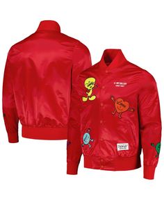 in stock Red Varsity Jacket With Pockets For Streetwear, Red Long Sleeve Varsity Jacket For Streetwear, Red Varsity Jacket For Spring Streetwear, Red Spring Streetwear Varsity Jacket, Casual University Red Track Jacket For Streetwear, Casual Red Hooded Varsity Jacket, Red Casual Windbreaker For College, Casual Red Windbreaker For College, Red Long Sleeve Varsity Jacket For Spring