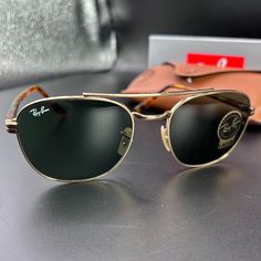 Brand: Ray-Ban Model: Rb3688 001/31 Size: 55-19-145 Condition: New. Never Used. Original Box W/ Case Color: Arista Green Made In Italy Fast Shipping! All Items Are Packed And Shipped Within One Business Day. Want To Save? Bundle Multiple Items Together! Read My Meet The Posher Profile For More Info. Please Check Out Our Closet For More Sunglasses! Gold Aviator Sunglasses With Polarized Lenses, Gold Aviator Sunglasses With Glass Lenses, Classic Gold Aviator Sunglasses With Glass Lenses, Modern Gold Aviator Sunglasses With Glass Lenses, Classic Aviator Sunglasses With Metal Frame And Glass, Cowboy Spurs, Ray Ban Models, Stylish Glasses, Man Ray