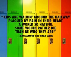 :'(  True for LGBTQ+ and other kids - and adults.  Makes me so sad.  Less hate, more love and understanding! Pride Facebook Cover Photos, Equality Quotes, Lgbt Quotes, Pride Quotes, Lgbtq Quotes, Lgbt Memes, Lgbt Equality, Macklemore, Gay Memes