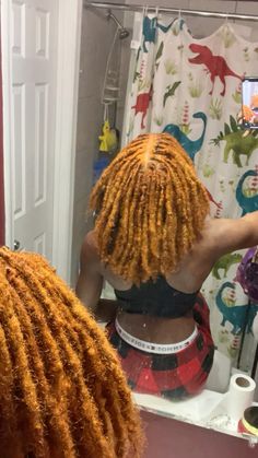 Ginger Loc Extensions, Loc Hair Colors Black Women, Locs Hairstyles For Women Color, Ginger Hair Locs, Locs Black Women Color, Ginger Blonde Locs, Dyed Locs Dark Skin, Hair Colors For Locs, Honey Blonde Locs Black Women