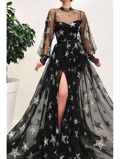 Black Star Dress, Couture Dior, فستان سهرة, Black Tulle, Star Dress, Prom Dresses Lace