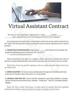 a computer screen with the words virtual assistant contact on it