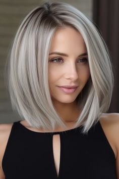 Long Bob Haircuts With Highlights, Womens Angled Bob Haircuts, Long Bob From The Back, Long Bob Hairstyles Grey Hair, Angled Long Bobs, Stacked Lob Haircut For Fine Hair, Edgy Long Bob Haircuts, Blonde Bob Ideas, Long Bob With Volume