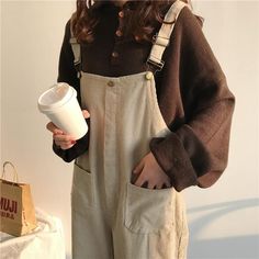 Margot Cord Overalls (3 Colors) Outfit Ideas Korean, Mode Hippie, Cottagecore Outfits, Cottagecore Fashion, Weird Science, Winter Chic