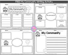 the free community writing activity for kids