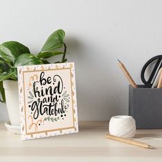 a card with the words be kind of glamp on it art board print