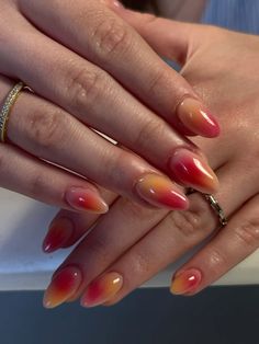 Romantasizing Life, Red Ombre Nails, Vintage Nails, Edgy Nails, Nice Nails, Acrylic Nails Coffin Short, Acrylic Nails Coffin, Nails Inspo