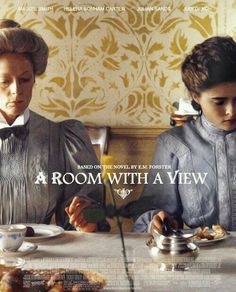 the poster for room with a view shows two women sitting at a table eating food