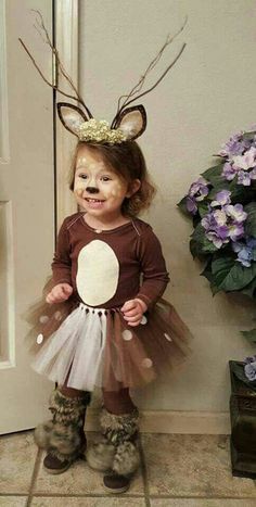 The Best Toddler Costumes. Funny, cute and unique toddler Halloween costume ideas for boys and girls. Some costumes include scary, deer, unicorn, matching with siblings, witch, and more. Click for easy homemade DIY costume ideas. Deer Costume Diy, Baby Deer Costume, Deer Makeup, Christmas Ideas For Boyfriend, Reindeer Costume, Halloween Costumes To Make, Deer Costume, Fashionable Baby, Christmas Play