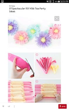 the instructions for how to make tissue paper flowers