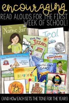 an image of children's books with the title encouraging read alouds for the first week