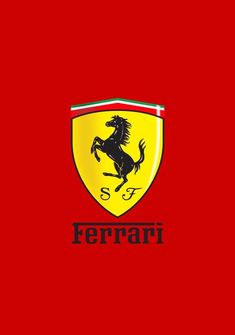 the ferrari logo on a red background