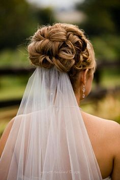 the back of a bride's head wearing a veil