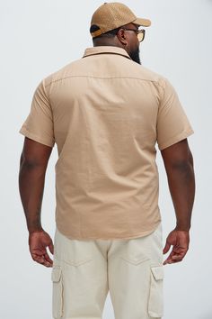 Available In Black, White, Off White, And Sand. Short Sleeve Fold Down Collar Button Front 100% Cotton Imported | Mens Ryland Short Sleeve Button Up Shirt in Sand size 3XL by Fashion Nova Woven Top, Short Sleeve Button Up, Button Up Shirt, Up Shirt, Fashion Nova, Button Up Shirts, Button Up, Mens Shirts, Black White