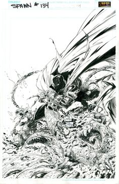 an image of a comic book page with black and white ink