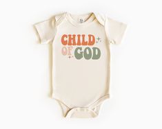 Child of God Shirt, Retro Religious T-Shirt, Christian Natural Kids Gift, Jesus Love Baby Bodysuit !!How To Order 1-) Please, Check and Review all Photos. 2-) Select Your Product Type and Color. 3-) Select Your Product Size. 4-) Click ADD TO CART and You can go back to add more product color and text color or You can complete the checkout process. 5-) After You added your note, Please Click "Proceed to Check Out" ❤ Washing Instructions: For best results, wash inside out and lay flat to dry. Wash Christian Shirts For Kids, Bible Verse Onesie, Christian Kids Shirts, Baby Girl Graphic Tee, Christian Kid T Shirt, Faith Tshirts, God Baby, Christian Kids, Nature Kids