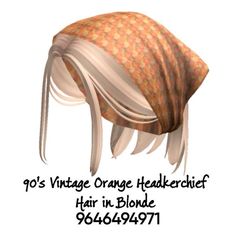 an orange headdress with hair in blonde