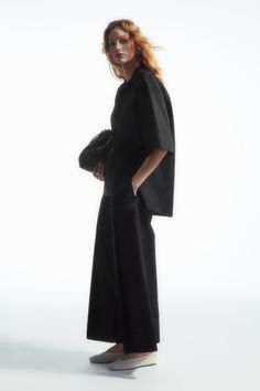 ELASTICATED PLEATED CULOTTES - Black - COS