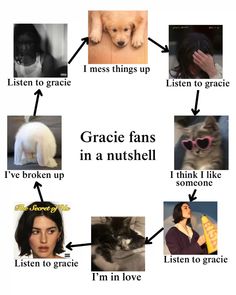 an image of people and animals with words in the bottom right hand corner that read, i'm in love listen to memes things up listen to grie listen to