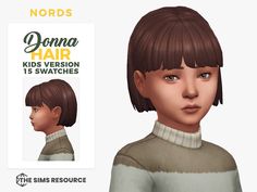 Vintage Bob Hairstyle, Kids Bob, Sims 4 Tattoos, Vintage Bob, Sims 4 Teen