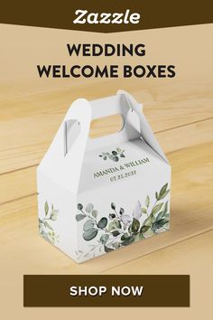 the wedding welcome boxes are on sale now