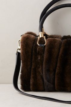 Hayden Danish Mink Fur and Leather Top Handle Shoulder Bag | Overland Winter Brown Shoulder Bag Satchel, Brown Winter Shoulder Bag Satchel, Winter Brown Satchel Shoulder Bag, Brown Shoulder Bag Satchel For Winter, Luxury Shoulder Bag With Faux Fur Lining, Elegant Faux Fur Winter Bag, Elegant Faux Fur Bags For Winter, Brown Sheepskin Bags For Winter, Rectangular Sheepskin Bags