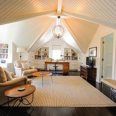 a living room filled with furniture and a flat screen tv