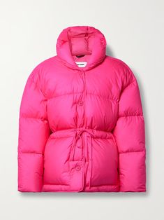 IENKI IENKI Michlin hooded quilted ripstop down jacket | NET-A-PORTER Pink Outdoor Hooded Jacket With Detachable Hood, Winter Parka For Cold Weather In Pink, Pink Nylon Hooded Jacket With Long Sleeves, Pink Hooded Jacket With Drawstring For Cold Weather, Pink Hooded Outerwear For Outdoor, Pink Outerwear With Drawstring Hood For Fall, Pink Nylon Puffer Outerwear, Pink Nylon Puffer Jacket For Fall, Pink Nylon Puffer Jacket For Spring