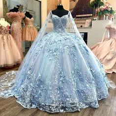 Butterfly Quince Dress, Light Blue Quinceanera Dresses, Quince Dresses Blue, Gown Prom Dresses, Sweet 15 Dresses, Quinceñera Dresses, 15 Dresses Quinceanera