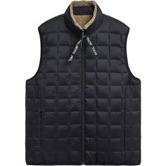 Taion means "body temperature" in Japanese, and the Taion Down x Boa Reversible Vest features two insulating layers to keep up our core temperatures in cool and cold weather. One side of the vest features a quilted down puffer look while the reverse side features boa fleece with a stylish chest pocket. Whichever way we wear it, we'll be warm as we wander the city streets, rake leaves in the yard, or wear it indoors for class or office casual. Black Outdoor Vest With Fleece Lining, Outdoor Black Vest With Fleece Lining, Functional Sleeveless Vest With Fleece Lining, Winter Hiking Vest With Fleece Lining, Sleeveless Black Outerwear With Fleece Lining, Sleeveless Outerwear With Fleece Lining For Hiking, Functional Midweight Winter Vest, Reversible Vest, Office Casual