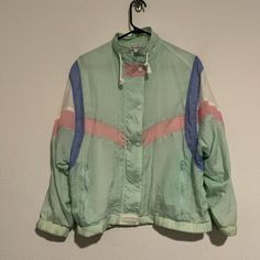 Vintage 80s Gloria Vanderbilt Pastel GreenNylon Windbreaker Women Medium Read | eBay Retro Cotton Windbreaker For Spring, Retro Green Windbreaker For Spring, 90s Style Nylon Spring Outerwear, 90s Style Nylon Long Sleeve Windbreaker, Retro Long Sleeve Spring Windbreaker, 90s Green Windbreaker For Spring, Vintage Nylon Windbreaker For Spring, Vintage Green Windbreaker For Streetwear, Vintage Fitted Long Sleeve Windbreaker