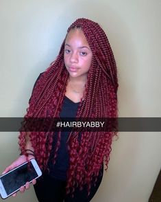 Burgundy Braids, Braids Knotless, Box Braids Styling, Braids With Curls, Girls Hairstyles Braids, Knotless Braids, Braids For Black Women, African Braids Hairstyles