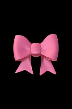 a pink bow on a black background with clipping for the bottom part of the bow