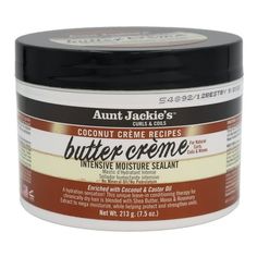 This unique therapy for chronically dry hair blends Coconut Crme with Honey, Shea Butter and Avocado to moisturize, while helping protect and strengthen ends. Especially beneficial for 2c-4c hair types, protective styling, and helping to keep hair worn under wigs, weaves and braids, this oil moisture mixture helps to treat and guard against split ends. Black Hair Products, Hair Butter, Types Of Manicures, Moisturizing Hair, Curl Defining, Mega Hair, 4c Hair, Hair Vitamins, Coconut Butter