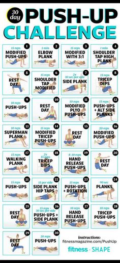 the push up challenge is shown in this poster