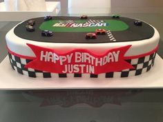 NASCAR cake Pastel Rainbow Cake, Baker Cake, Race Car Birthday Party, Race Party, Race Car Birthday