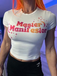 "AnjunaCraftFlow original \"Master Manifestor\" design on fitted tee (length is short but not quite a crop)." Master Manifestor, Fitted Tee, Cropped Tube Top, Muscle Tanks, Charlotte Nc, Workout Tee, Wild Cats, Tube Top, Womens Clothing Tops