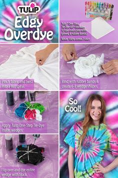 the instructions for how to tie - dye t - shirts are shown in this advertisement