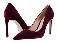 Schutz Lou - Women's Shoes : Rubi Wine : With a stiletto high heel and a pointed-toe silhouette, the Schutz Lou pump is perfect for a night out. The high-heel pump is constructed from a suede upper for timeless wear. Leather lining, outsole and a lightly padded leather footbed. Made in Brazil. Measurements: Heel Height: 3 3 4 in Weight: 7 oz Product measurements were taken using size 9, width M. Please note that measurements may vary by size. Weight of footwear is based on a single item, not a p Suede Heels With 4-inch Pointed Toe, Formal Suede Court Shoes With 4-inch Heel, Cocktail Court Shoes With 4-inch Heel, Elegant Fall Court Shoes With 4-inch Heel, Formal Fall Heels With Deep Heel Cup, Formal Heels With Deep Heel Cup For Fall, Suede Heels With Reinforced Heel For Night Out, Chic High Heel Court Shoes For Cocktail, Chic Suede High Heels