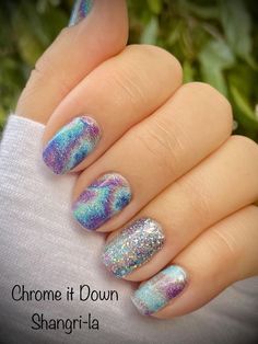 mixed mani chrome it down with shangrila color street nail strips Coachella Nails, Mixed Mani