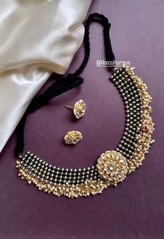 Unique Silver Black Oxidized Base Fusion Necklace studded with Ahmedabadi high quality Kundan Center Motif in gold finish surrounded by clusters pearls. This necklace choker comes with cute kundan studs with push screw. Drawstring Dori is adjustable. Perfect to go with any ethnic Indian wear.  💥Super Trendy 💥Kundan Earrings - 3/4th inches in diameter. ✅Check other styles available in our store https://www.etsy.com/shop/KKsCulture We want you to LOVE your new jewelry!  CARE TIP  1. Keep away fr Ceremonial Dual-tone Kundan Necklace, Oxidized Choker, Ethnic Indian Wear, Kundan Studs, Jewelry Victorian, Victorian Necklace, Kundan Necklace, Kundan Earrings, Hippie Necklace