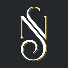 the letter s is made up of gold and white stripes on a black background with an elegant