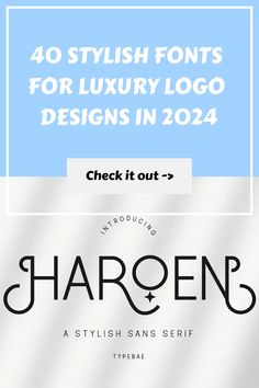 the logo for haroen's restaurant, which has been designed in two different styles