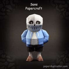 an origami papercraft robot with the words sanss papercraft on it