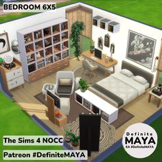 an image of a bedroom from the game sims 4 nocc patron identmaya