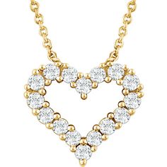 14K Yellow Gold 1/4 #Diamond #Heart #Necklace - White Gold Heart Necklace, Heart Shaped Diamond Necklace, Gold Diamond Heart Necklace, Pink Gold Necklace, Diamond Heart Necklace, Heart Necklace Diamond, Heart Shaped Necklace, Gold Diamond Necklace, Necklace Heart