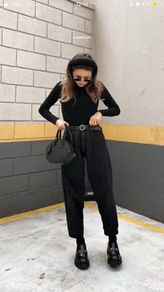 Chunky Loafers Outfit Edgy, Loafers With Black Pants, Alt Outfits With Loafers, Black Chunky Loafers Outfit Dress, Autumn Outfits With Loafers, Dressy Loafers Outfit, Platform Loafers Outfit Pants, Edgy Loafers Outfit