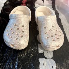 Nwot-Brand New Girls Crocs Size 11 Bought The Wrong Size By Mistake And Couldn’t Return Bc We Couldn’t Find The Receipt. White With Multi Colored Glitter-They’re Super Cute On! I Love Them, I Bought Both My Girls The Same Shoes In The Correct Size And They Love Them! They’re Super Easy To Throw Them On And They Match Everything And They’re “Like Walking On Clouds” According To My 7 Year Old And Literally Every Other Person I’ve Ever Talked To About Crocs. Your Child Will Love These! They Can Dec Bling Crocs, On Clouds, Walking On Clouds, Crocs Shoes, New Girl, Multi Colored, Super Easy, Kids Shoes, Year Old