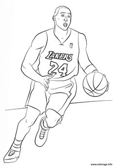 a basketball player dribbling the ball coloring page