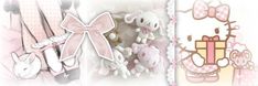 there are many different items on this page to be seen in the image, including teddy bears and bows